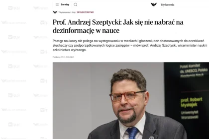Zrzut ekranu – tytuł, lead i zdjęcie – rozmowa z prof. Andrzejem Szeptyckim w serwisie rp.pl